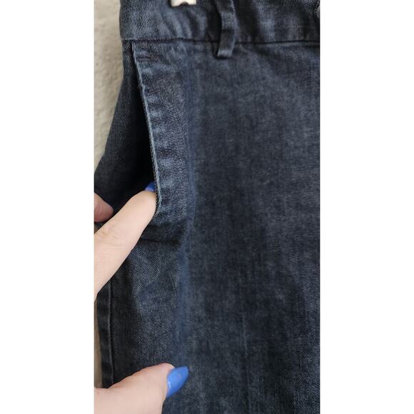 Gap Dark Blue Flat Front Cropped Jeans 4 Lightweight Slashed Front Pockets - Picture 2 of 6
